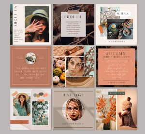 Free Autumn Mood Instagram Posts Template in PSD