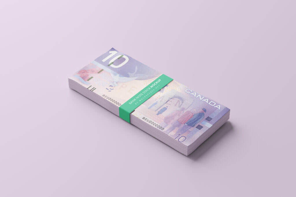 Free Banknote Paper Money Stack Mockup PSD Set