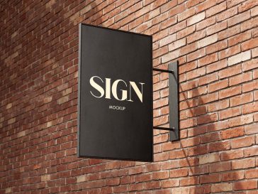 Free Brick Wall Street Sign Mockup PSD Set