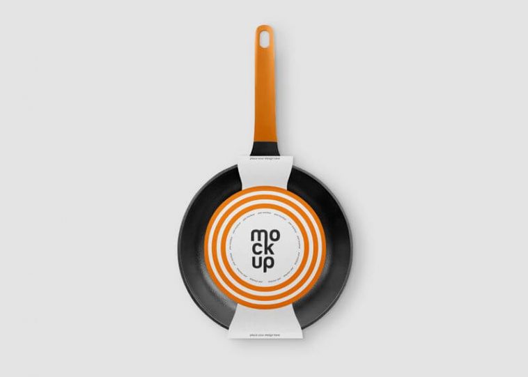 Free Frying Pan Label Mockup PSD