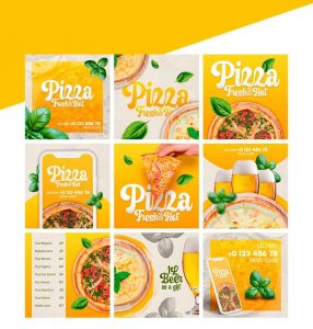 Free Pizza Instagram Posts Set in PSD