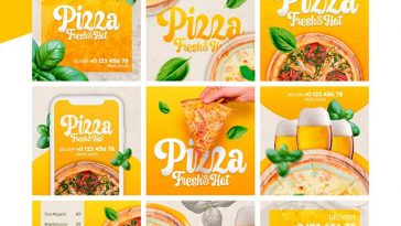 Free Pizza Instagram Posts Set in PSD