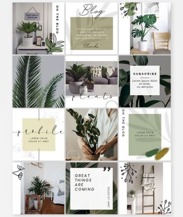 Free Plants Instagram Bundle Templates