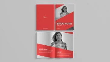 Top Scene of Saddle Stitch Brochure Mockup