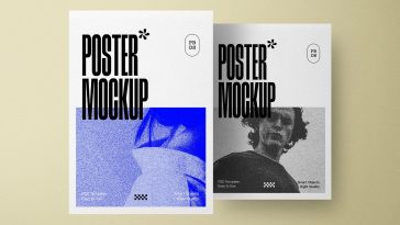 Free Realistic Paper Poster Mockup PSD