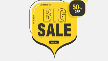 Free Rounded Big Sale Banner PSD