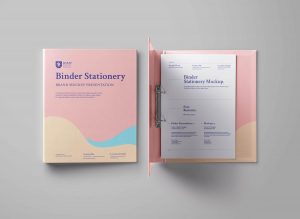 Two Ring Binder Folder Mockup Opened and Closed