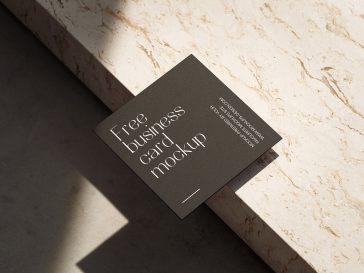 Free Shadow Square Business Card Mockup PSD Set