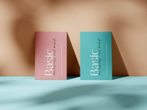 5 Free Premium Modern Color Style Business Card Mockups PSD - PsFiles