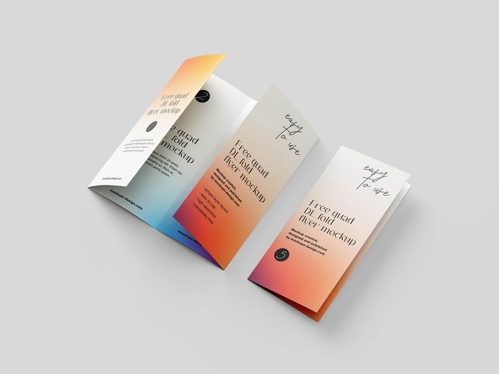 7 Free Quad Fold Brochure Mockup PSD Files