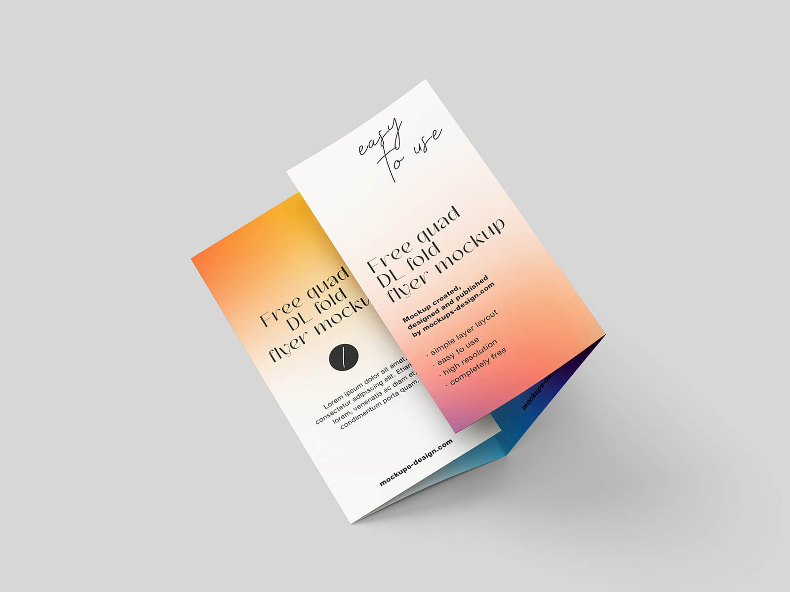 7 Free Quad Fold Brochure Mockup PSD Files