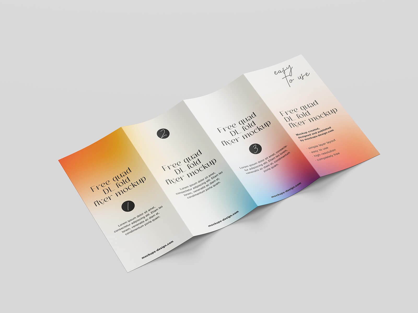 7 Free Quad Fold Brochure Mockup PSD Files