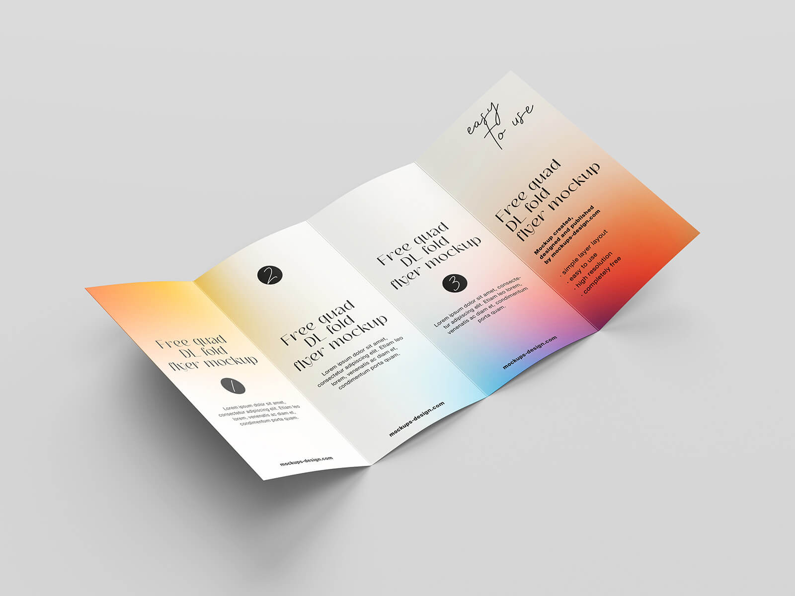 7 Free Quad Fold Brochure Mockup PSD Files