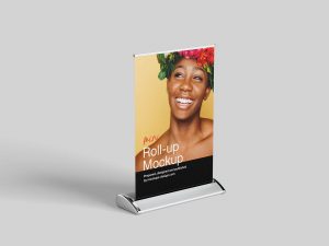 Free Mini Roll-Up Banner Mockup PSD Set