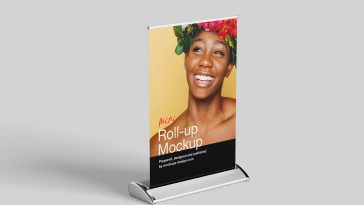 Free Mini Roll-Up Banner Mockup PSD Set