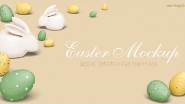 Playful Easter Scene Creator Mockup from a Front View