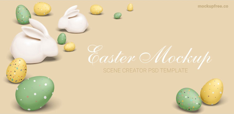 Playful Easter Scene Creator Mockup from a Front View