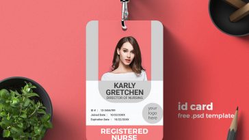 Free Hospital Nurse Identity Card Design PSD Template