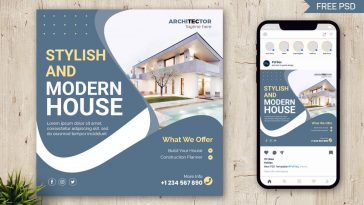 PsFiles Home Builders Free Social Post Design PSD Template