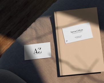 Top View of US Size Business Cards Mockup