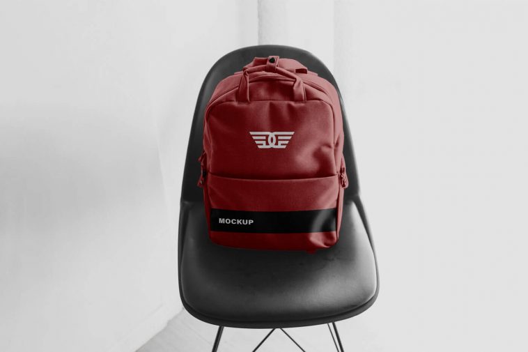 Mockup Featuring a Simple Backpack