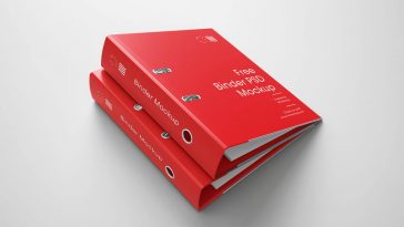 Mockup Featuring Two Binders Cover and Spine View