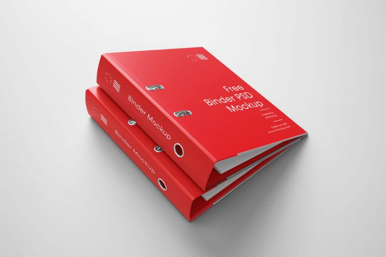 Mockup Featuring Two Binders Cover and Spine View