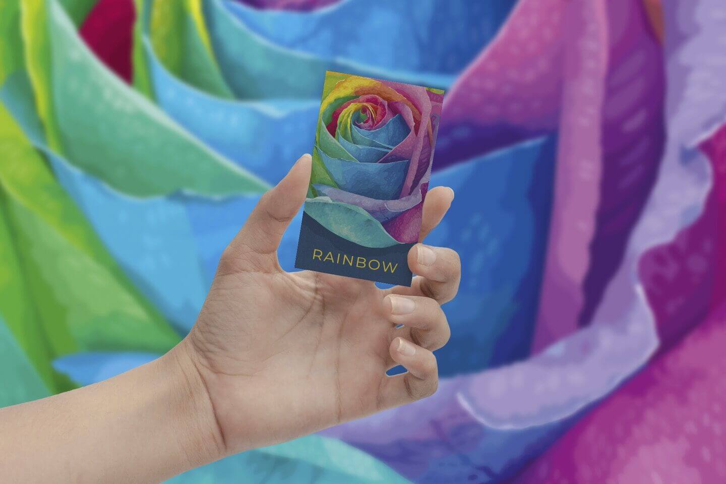 Mockup Showcasing a Hand Holding a Business Card