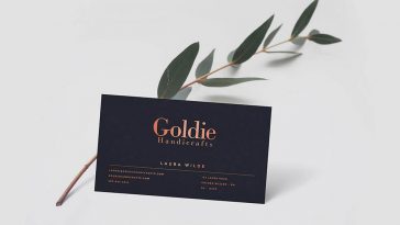 Realistic Business Card Front Side Mockup