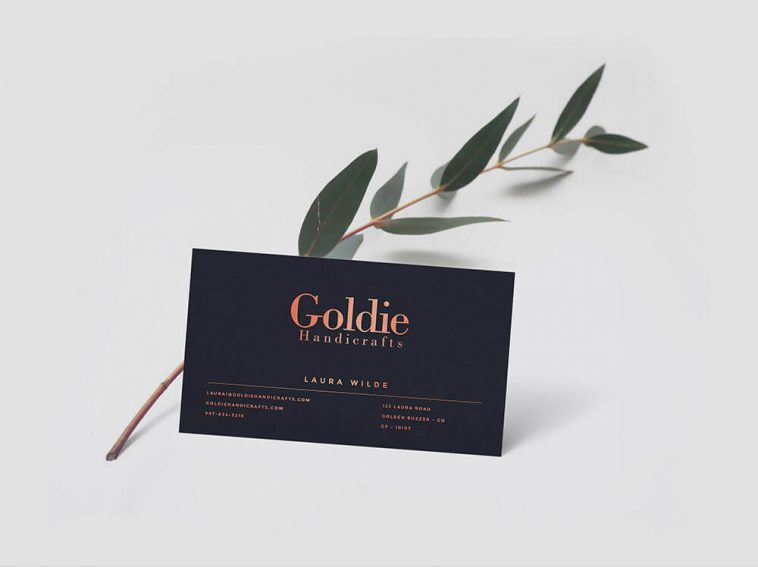 Realistic Business Card Front Side Mockup