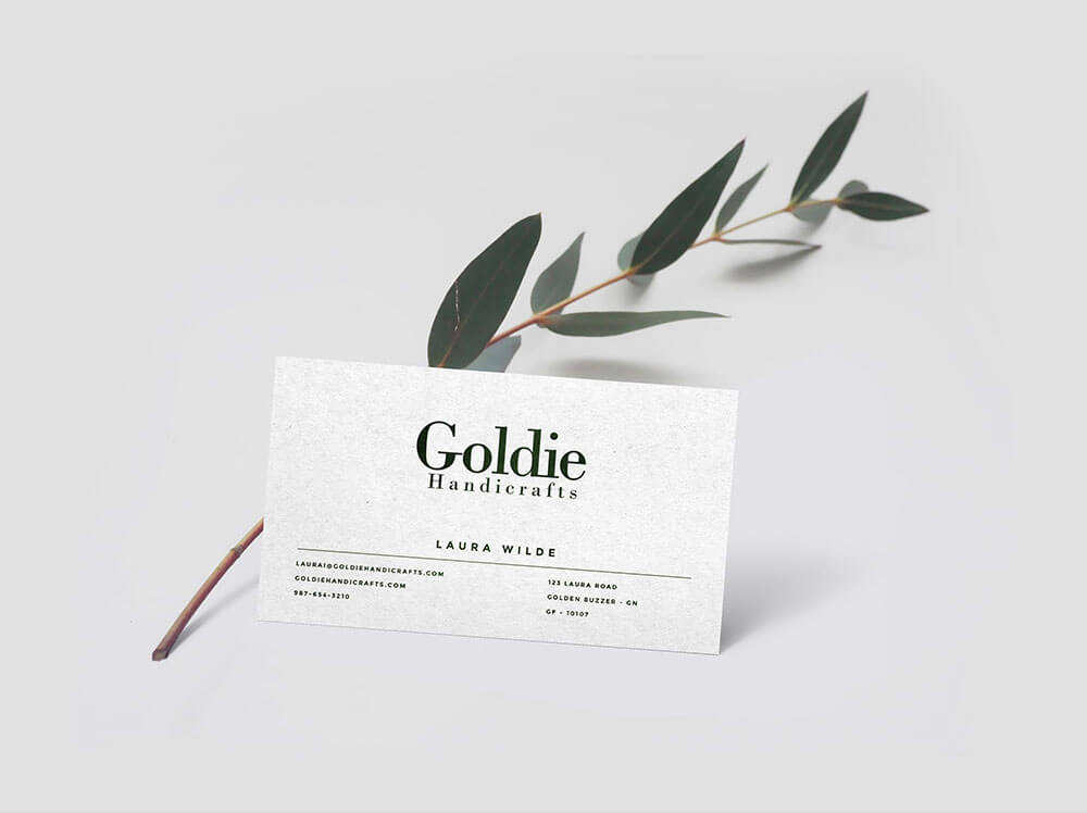 Realistic Business Card Front Side Mockup 