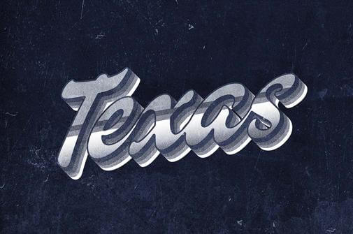 Texas Vintage Text Effect