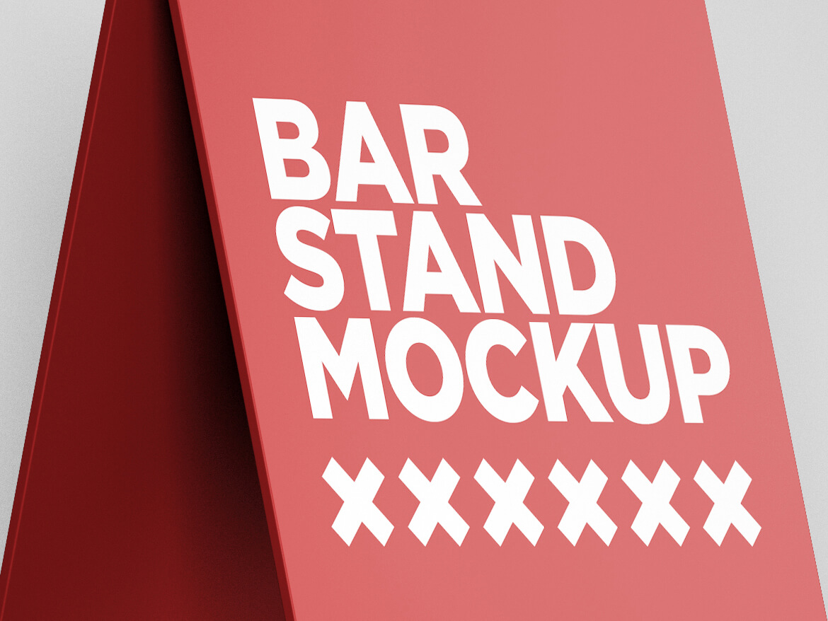 Free Bar A-Stand Mockup