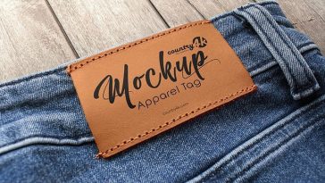 2 Mockups Featuring Outside and Inside Clothing Tags on Jeans