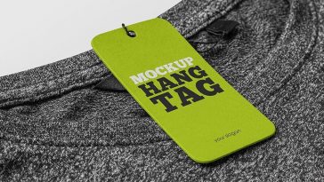 3 Clothing Hang Tag on a Shirt Mockups