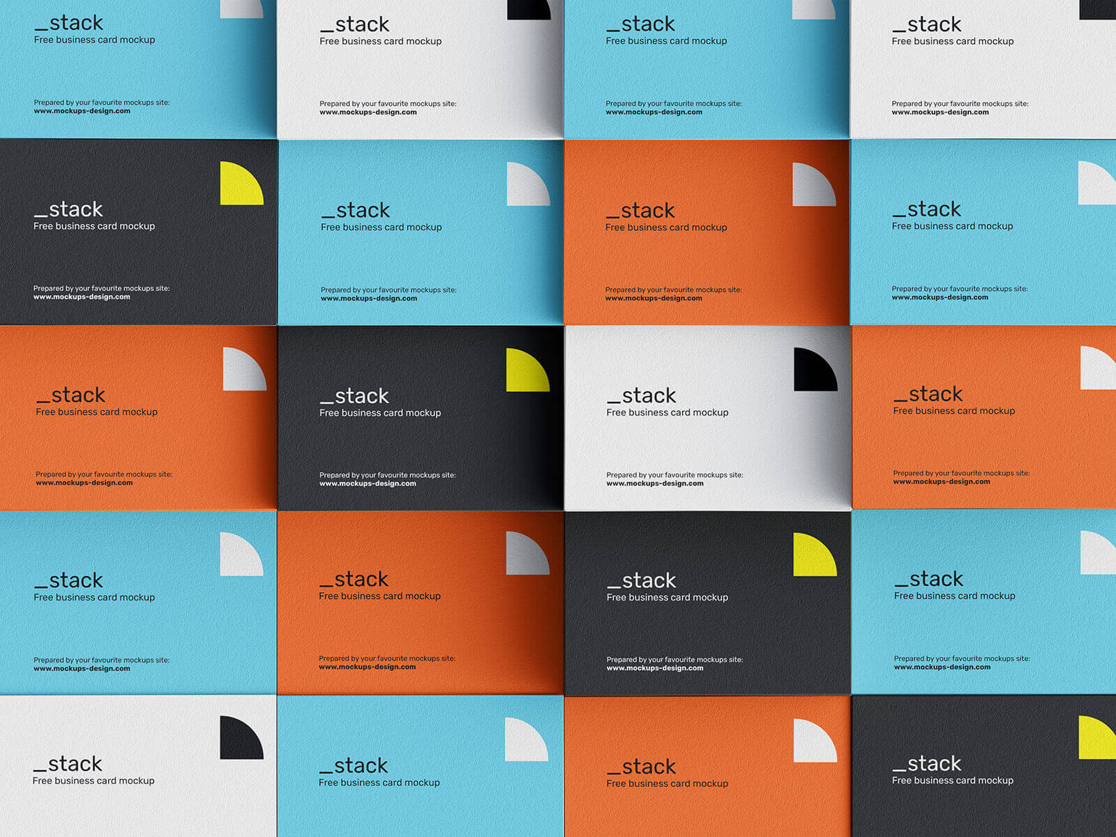 4 Free Stacked Business Cards Mockup PSD Set