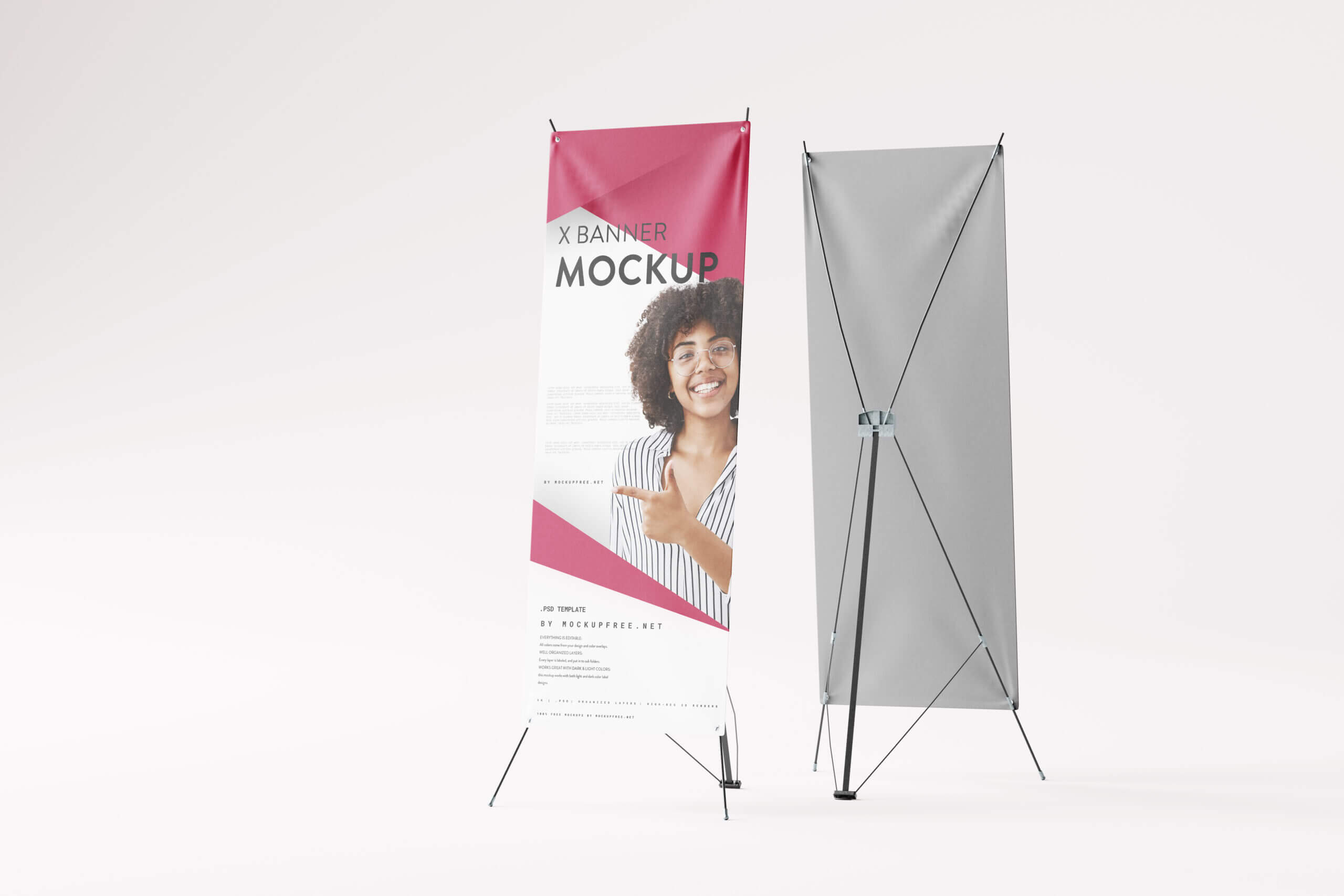 5 Free X-Stand Banner Stand Mockup PSD Files