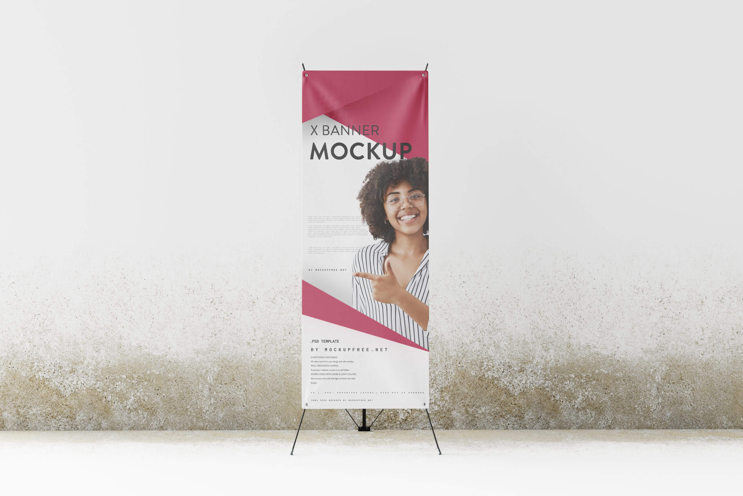 5 Free X-Stand Banner Stand Mockup PSD Files