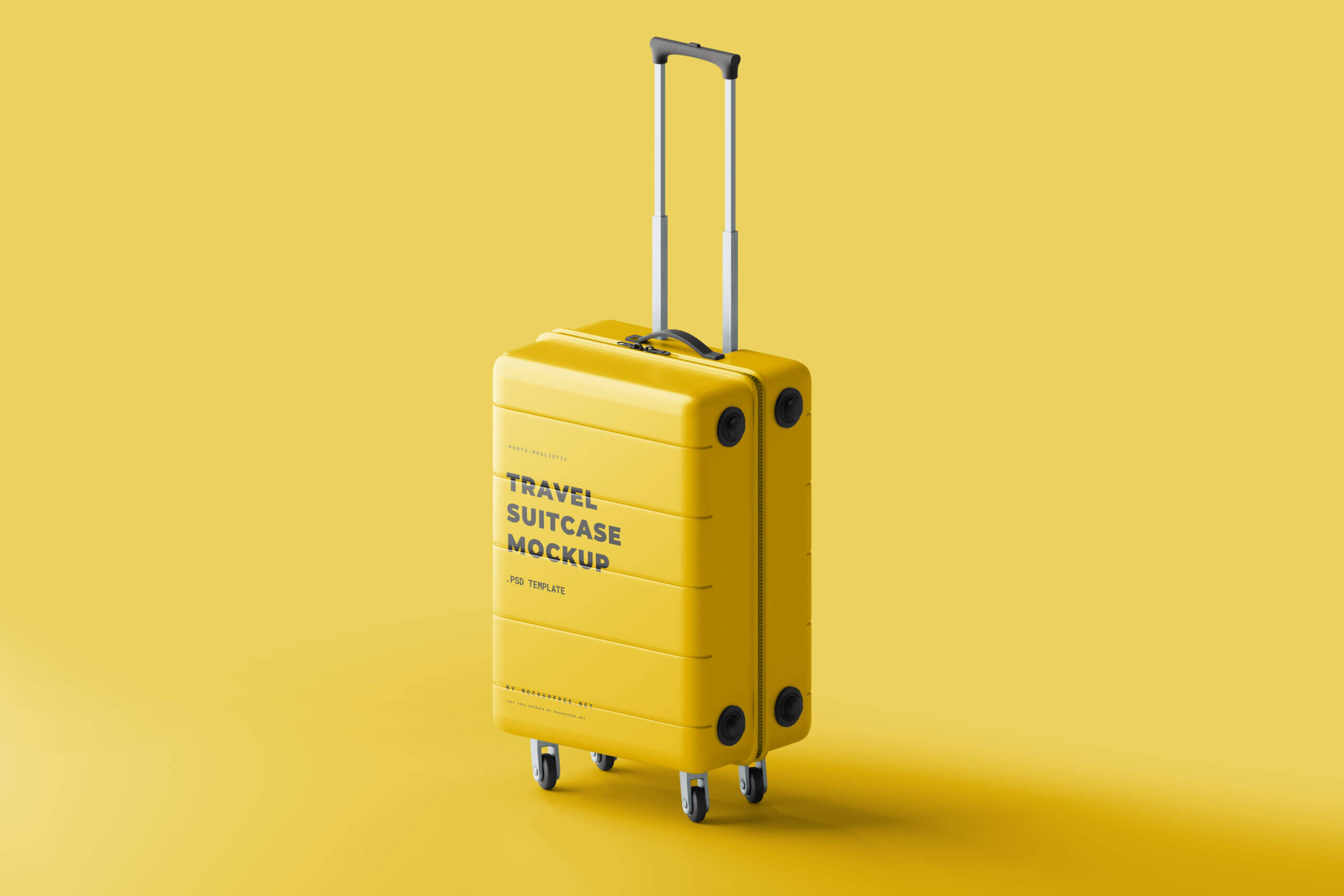 8 Free Rolling Travel Luggage Suitcase Mockup PSD Files