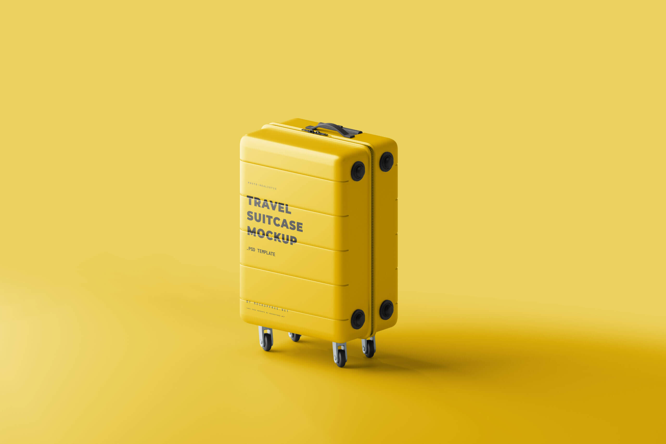 8 Free Rolling Travel Luggage Suitcase Mockup PSD Files