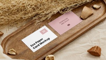 Free Double Thin Business Card Mockups