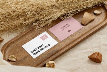 Free Double Thin Business Card Mockups