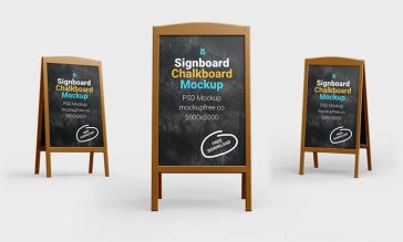 Free A-Stand Chalkboard Mockup PSD Set