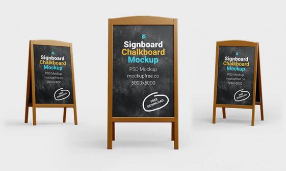 Free A Stand Chalkboard Mockups Psd Set Psfiles