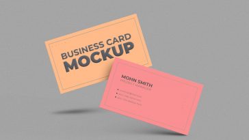 Floating Business Cards Mockup PSD