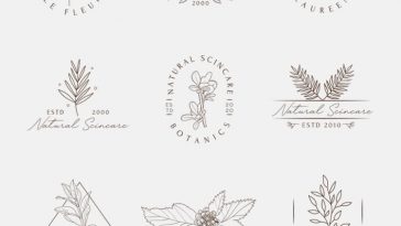 Free Floral Outline logo Ideas in Vector