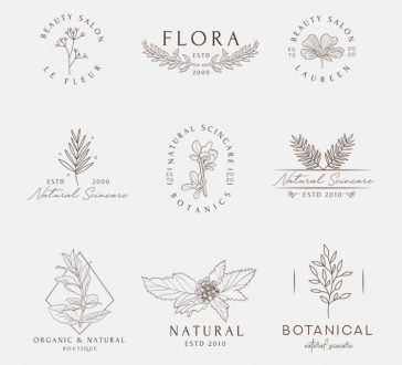Free Floral Outline logo Ideas in Vector