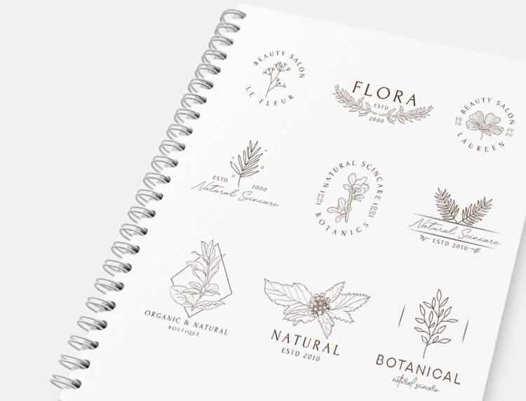 Free Floral Outline logo Ideas in Vector