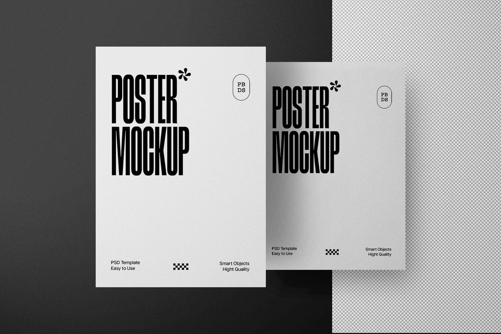 Free Realistic Paper Poster Mockup PSD