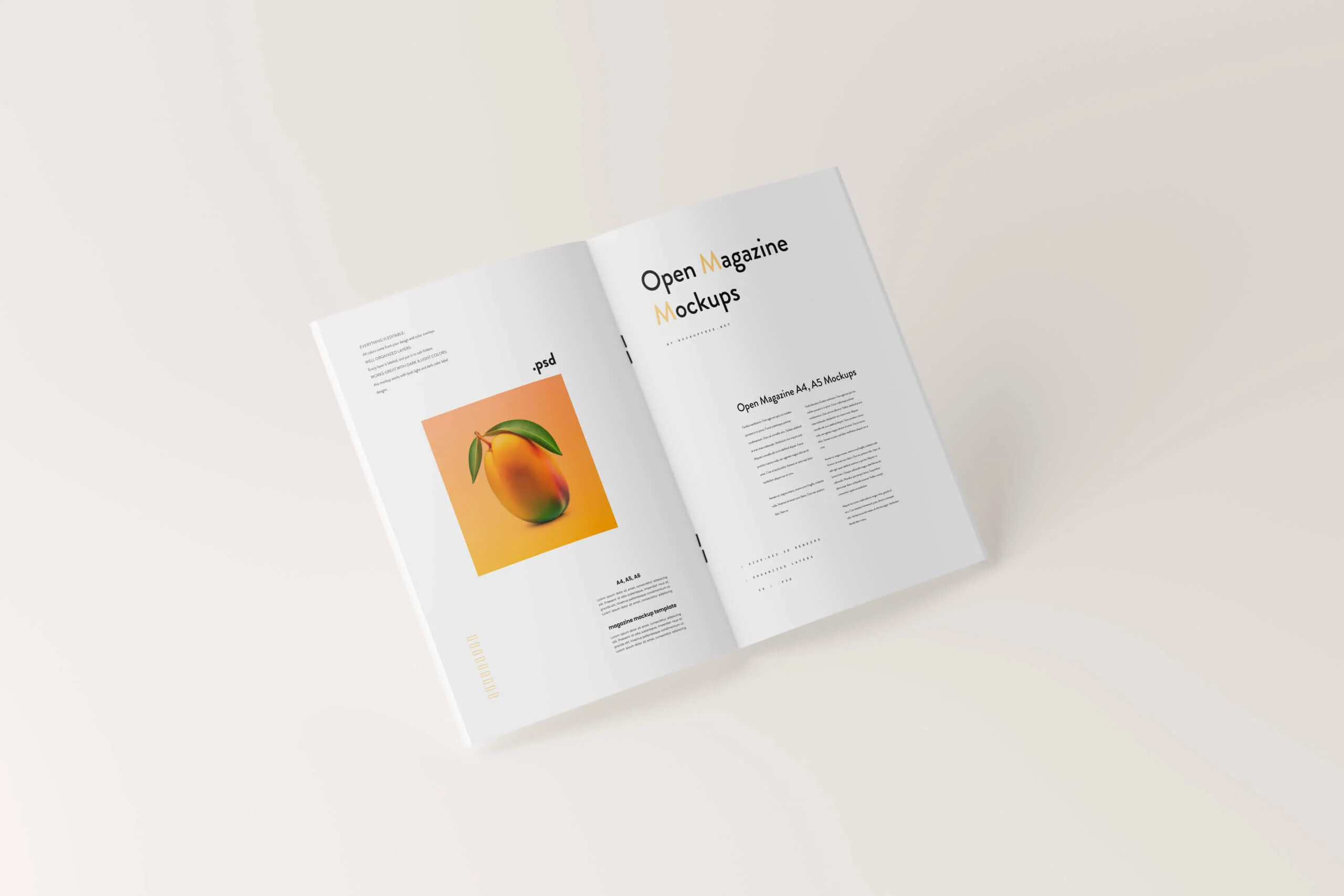 Free A4/ A5 Saddle Stitched Brochure / Magazine Mockup PSD Set